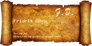 Fridrik Dóra névjegykártya