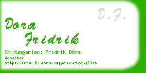 dora fridrik business card